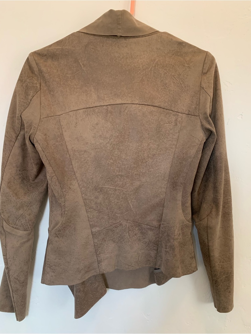 Zara Woman Moto Jacket Tan Suede Like Material Size Small - Picture 4 of 14